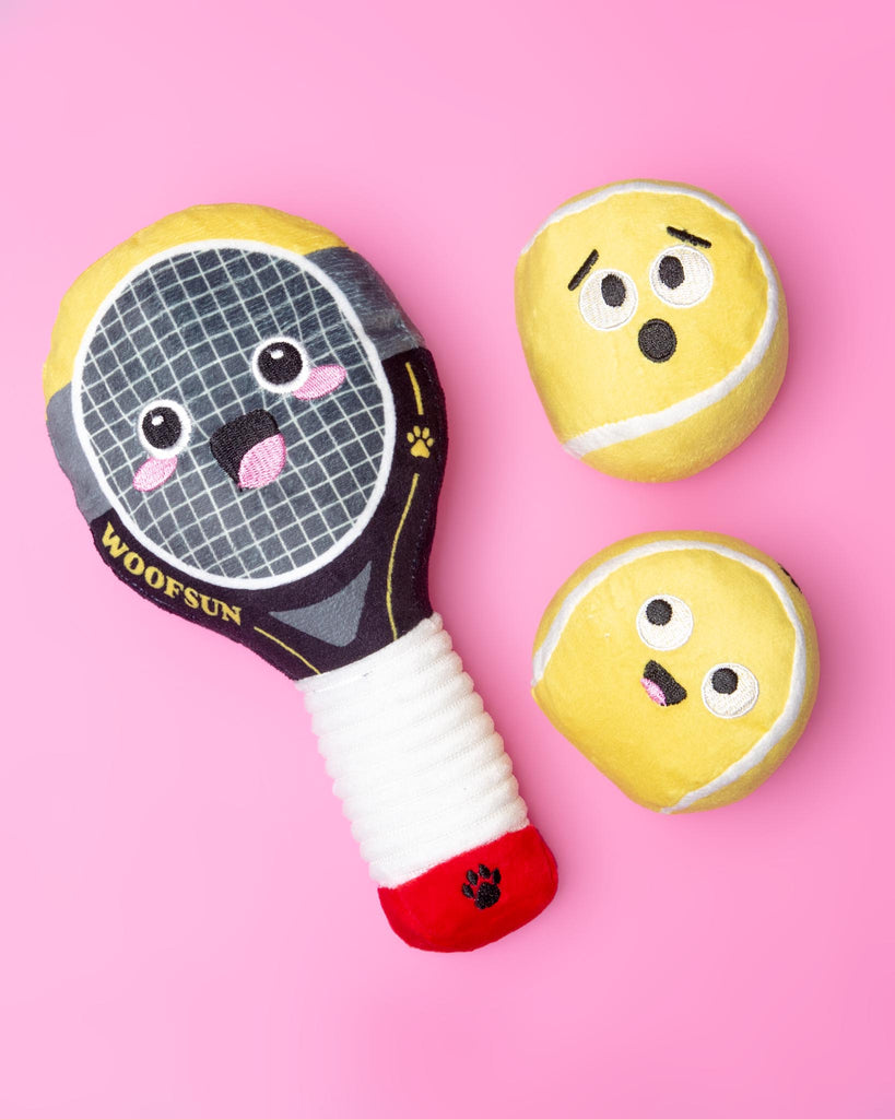 Serving Aces 3-Piece Plush Squeaky Dog Toy Set Play WAGSDALE   