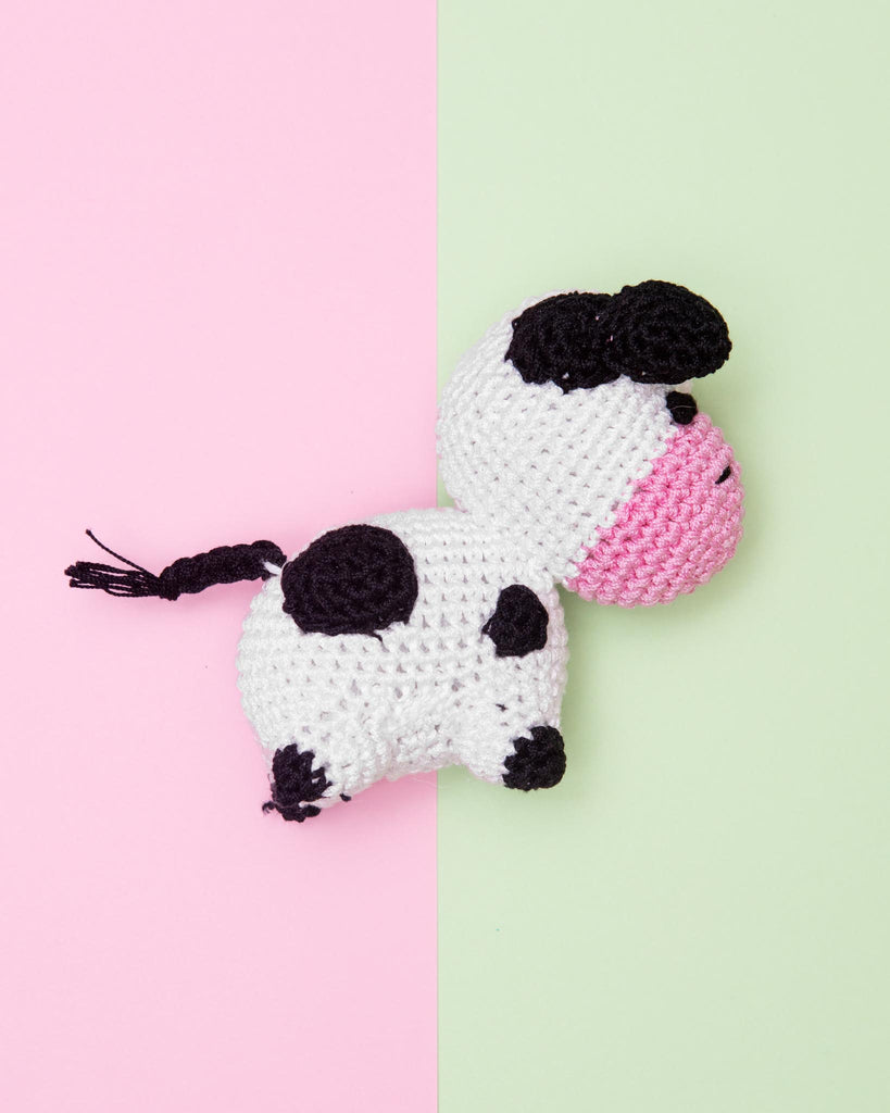 Molly Moo The Cow Knit Organic Cotton Dog Toy PLAY KNIT KNACKS   
