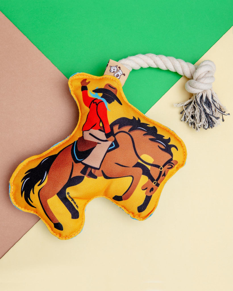 Rodeo Rider Rope Squeaker Dog Toy Play ORE PET   