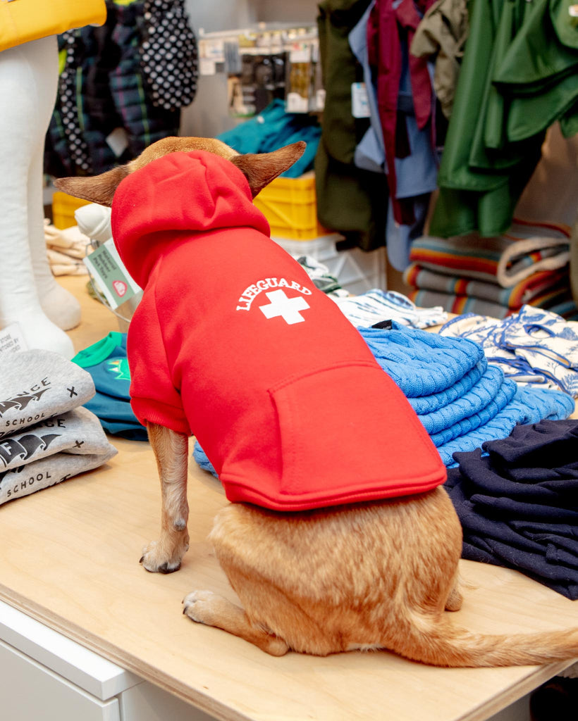 Lifeguard Dog Hoodie in Red Wear CHLOE AND MAX   