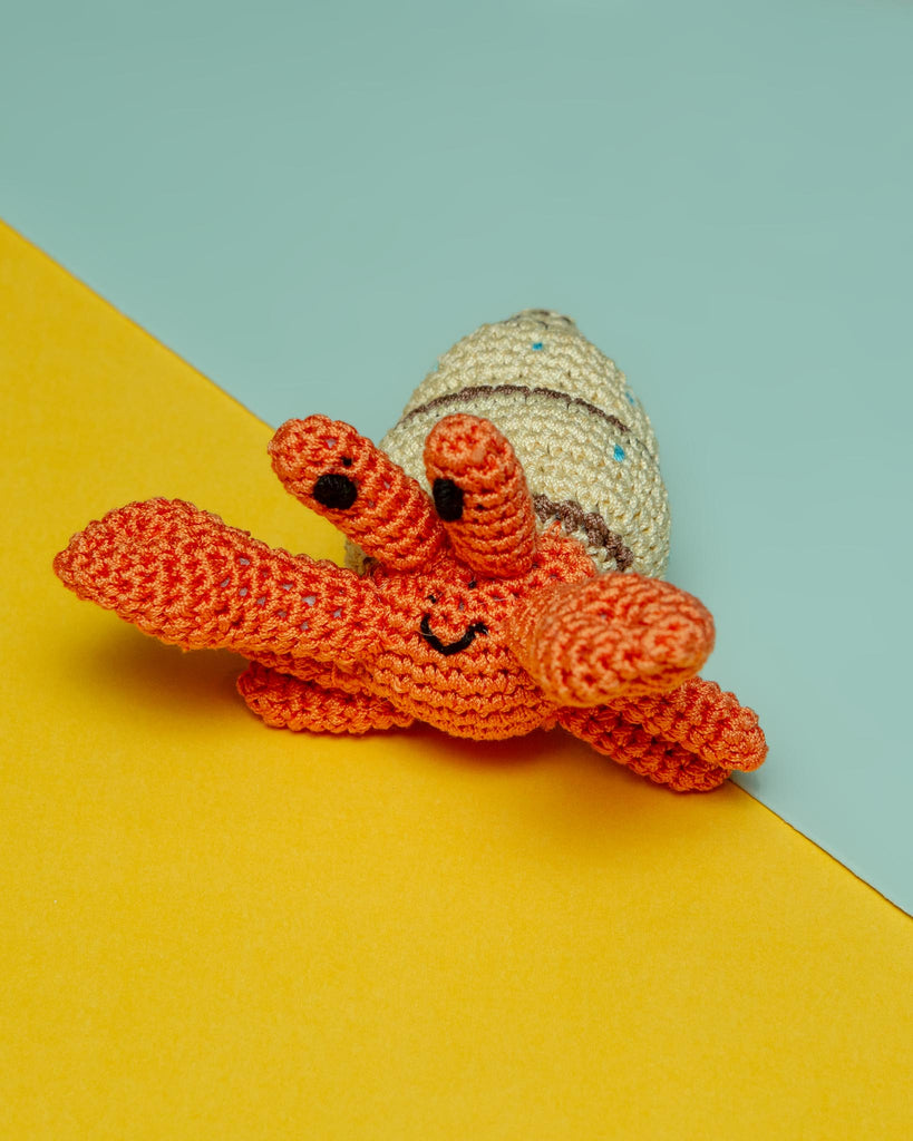 Shelly the Hermit Crab Organic Knit Dog Toy Play KNIT KNACKS   