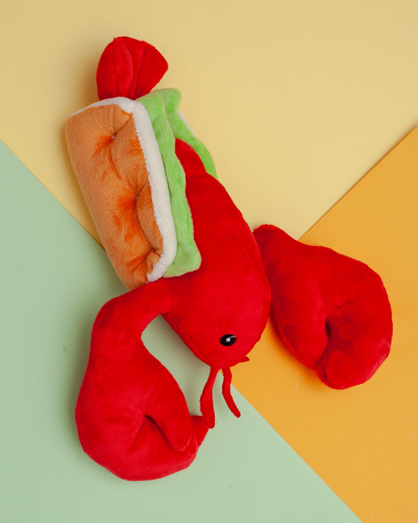 Lobster Roll Squeaky + Crinkle Dog Toy Play GIFTABLE WORLD   