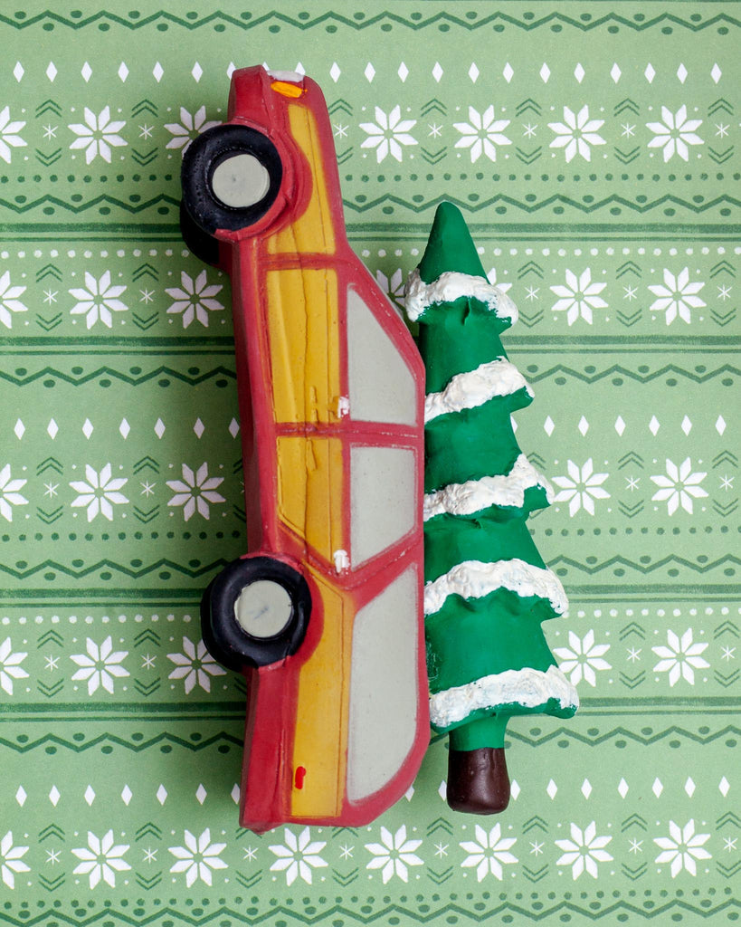 Christmas Tree Station Wagon Latex Dog Toy Play MULTIPET   