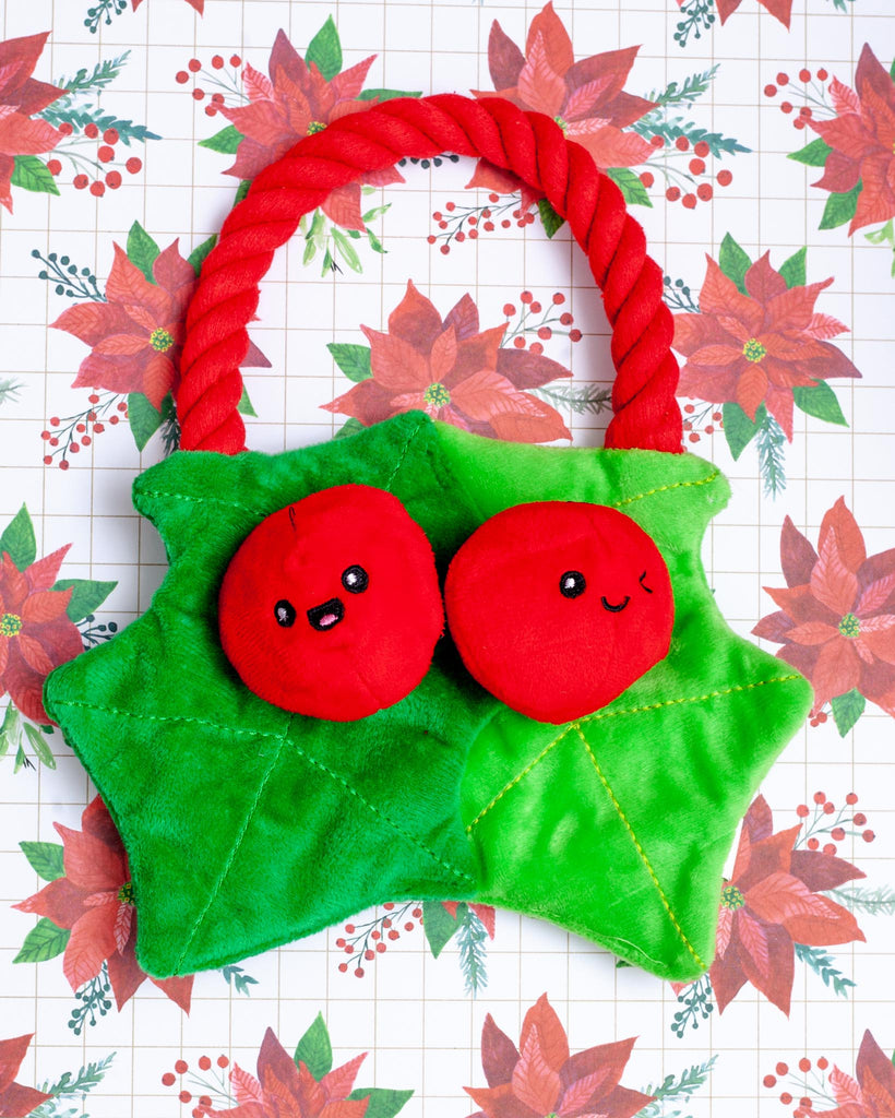 Christmas Berry Crinkle Dog Toy Play HUGSMART   