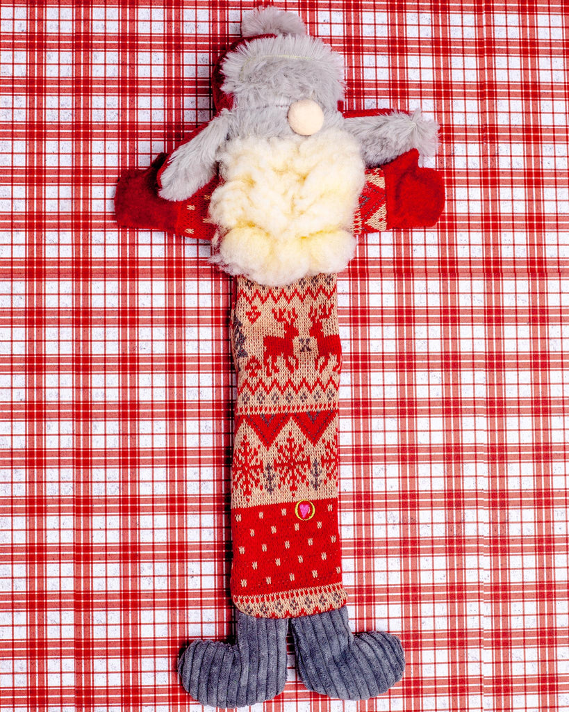 Trapper Hat Santa Gnome Plush Dog Toy Play HUGGLEHOUNDS   