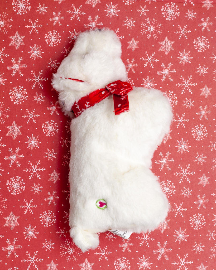 Snowy Polar Bear Squooshie Dog Toy Play HUGGLEHOUNDS   