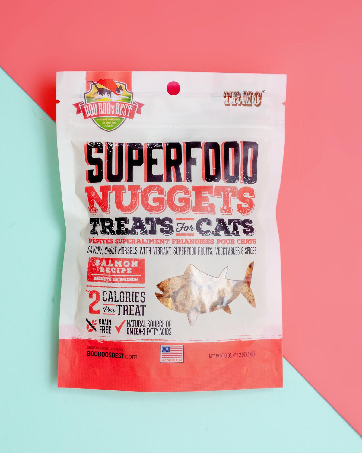 BOO BOO'S BEST Salmon Superfood Nuggets Cat Treats (Made in the USA) DOG & CO.