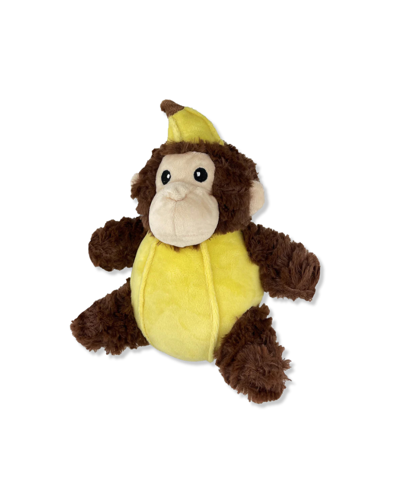 PET LOU | Banana Monkey Squeaky Plush Dog Toy