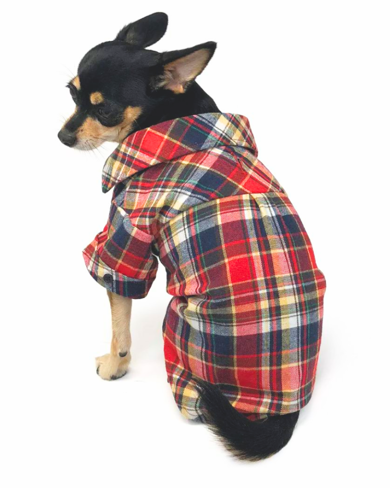 Flannel Plaid Button Down Shirt in Red (FINAL SALE) Wear DOGO   