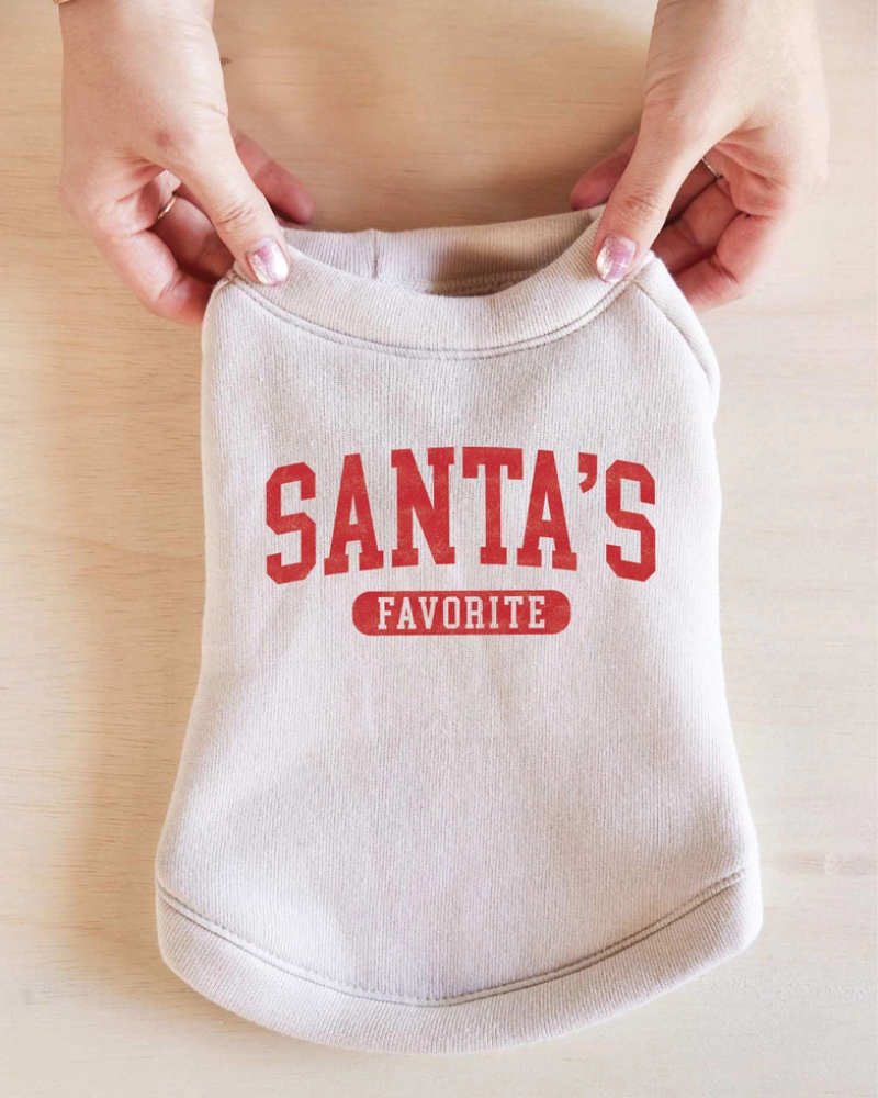 Santa's Favorite Holiday Dog Sweatshirt Wear OAT COLLECTIVE