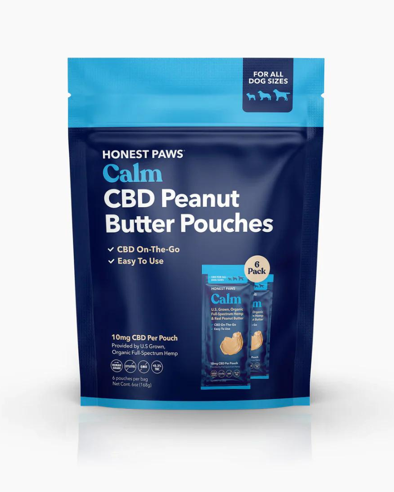 On-the-Go Calming CBD Peanut Butter Pouches Eat HONEST PAWS   