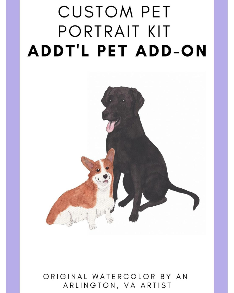 (ADD-ON ONLY) Custom Watercolor Pet Portrait (Addt'l Pet) HOME Alexandra Schmeling Fine Art   