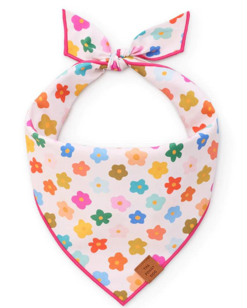 Rainbow Flower Dog Bandana (Made in the USA) (FINAL SALE) Accessories THE FOGGY DOG   