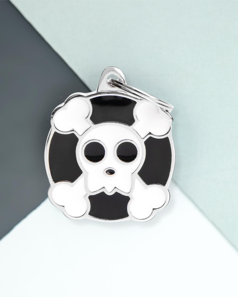 (Not So Scary) Skull Custom Pet ID Tag Wear MY FAMILY   