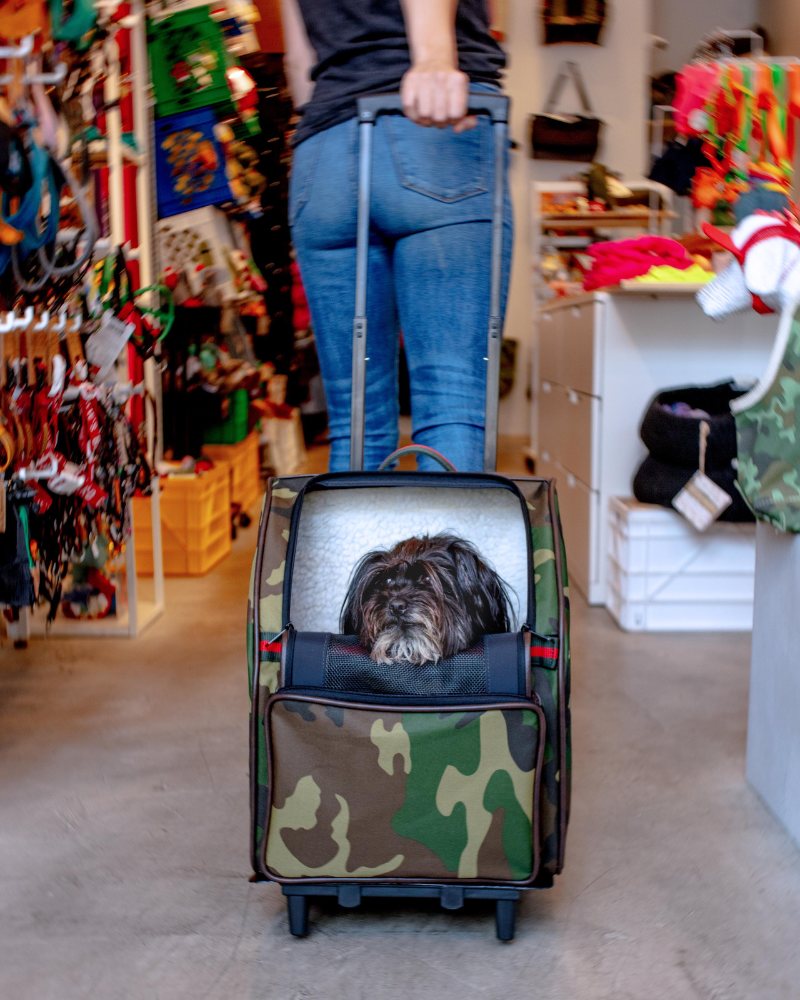 Rio Pet Bag On Wheels in Camo Carry PETOTE   