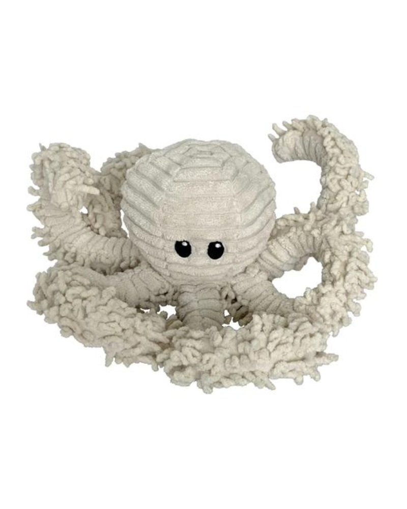 Natural Octopus Squeaky Plush Dog Toy Play PET LOU   