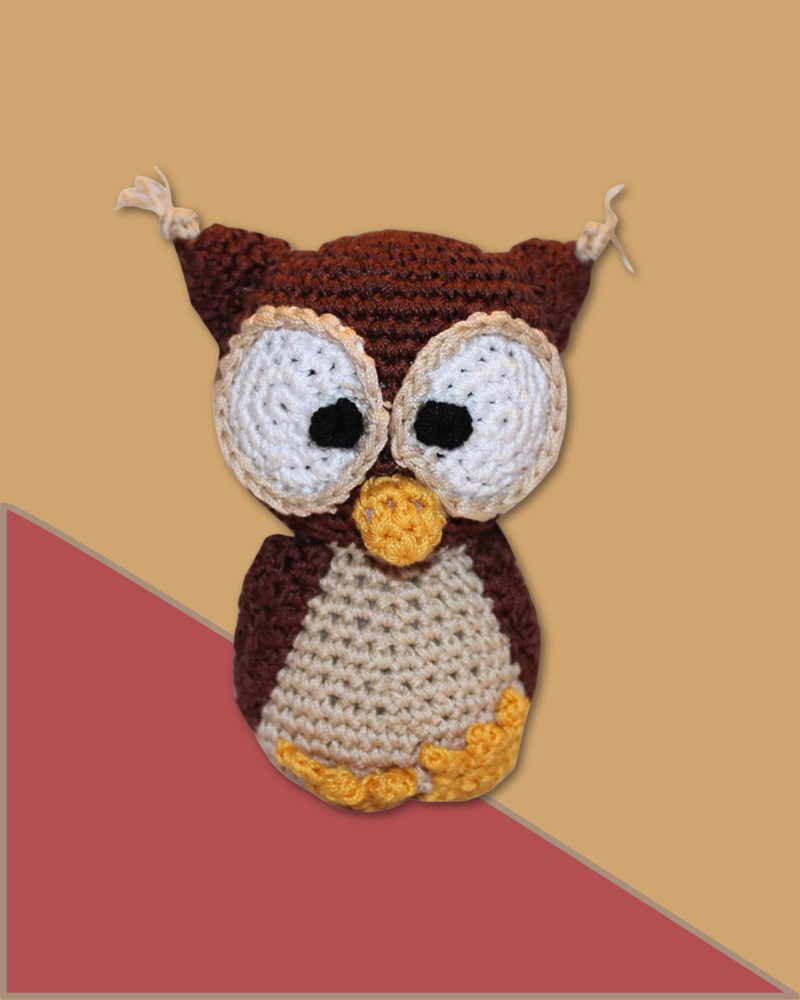 Hootie The Owl Organic Knit Dog Toy Play KNIT KNACKS   