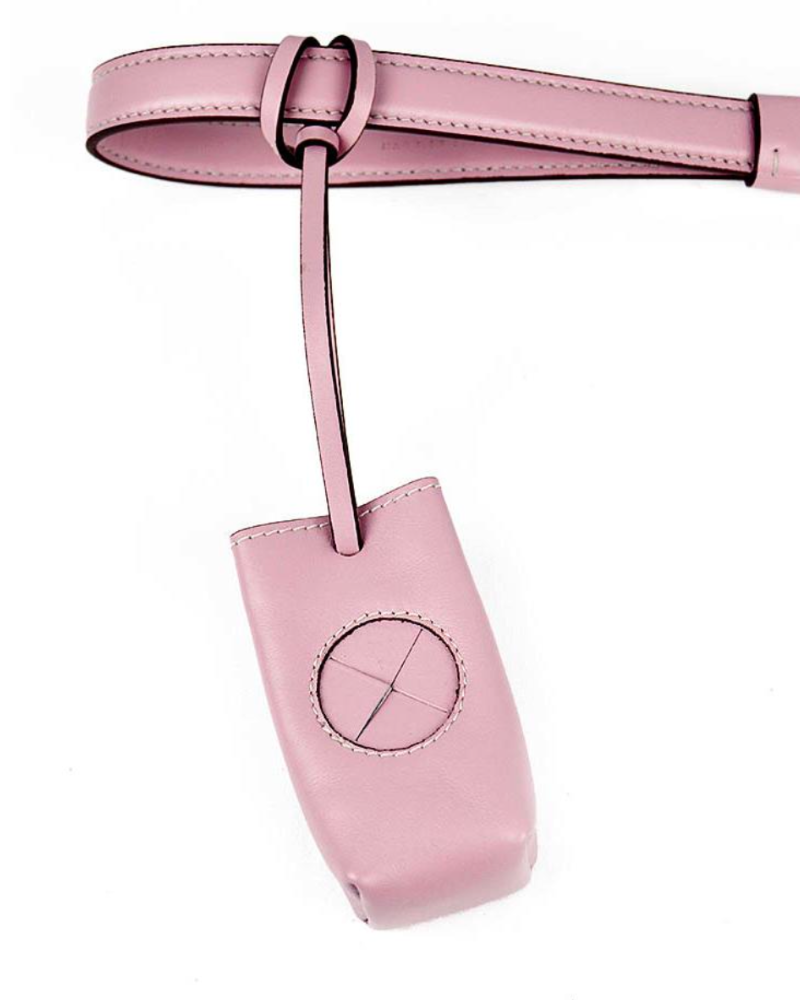 Leather Poop Bag Roll Holder (Made in Italy) Walk CARLOTTA PALERMO Opale Pink