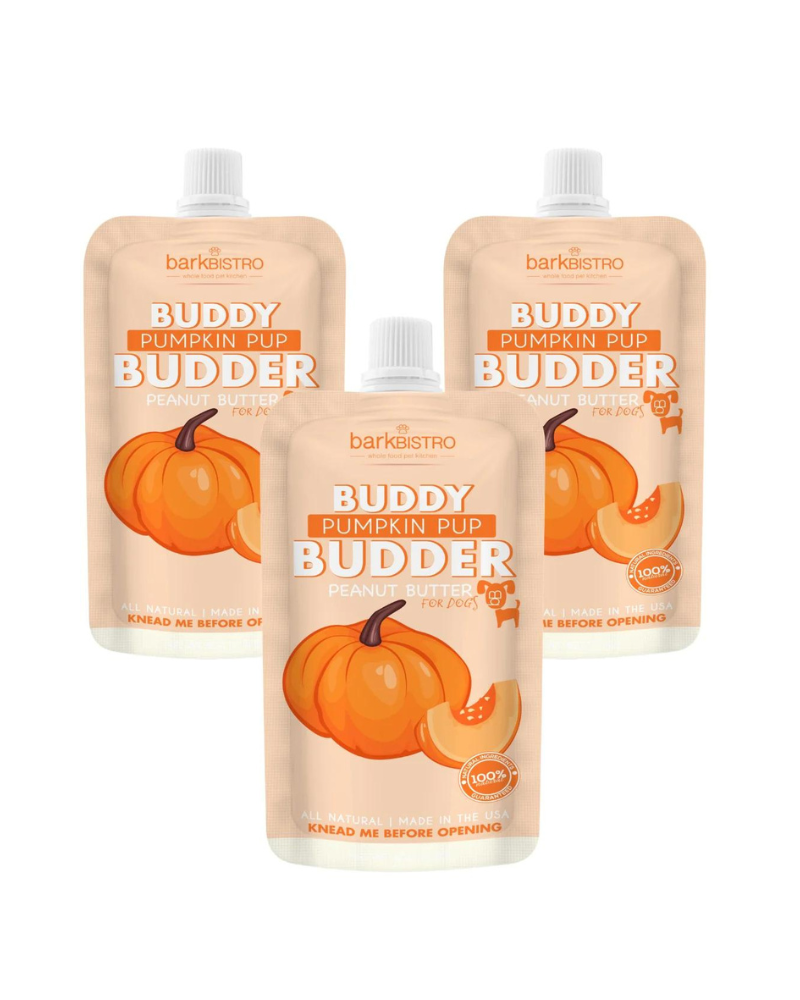 Buddy Budder Peanut Butter Squeeze Pack for Dogs </br> (Made in the USA) Eat BARK BISTRO Pumpkin Pup  