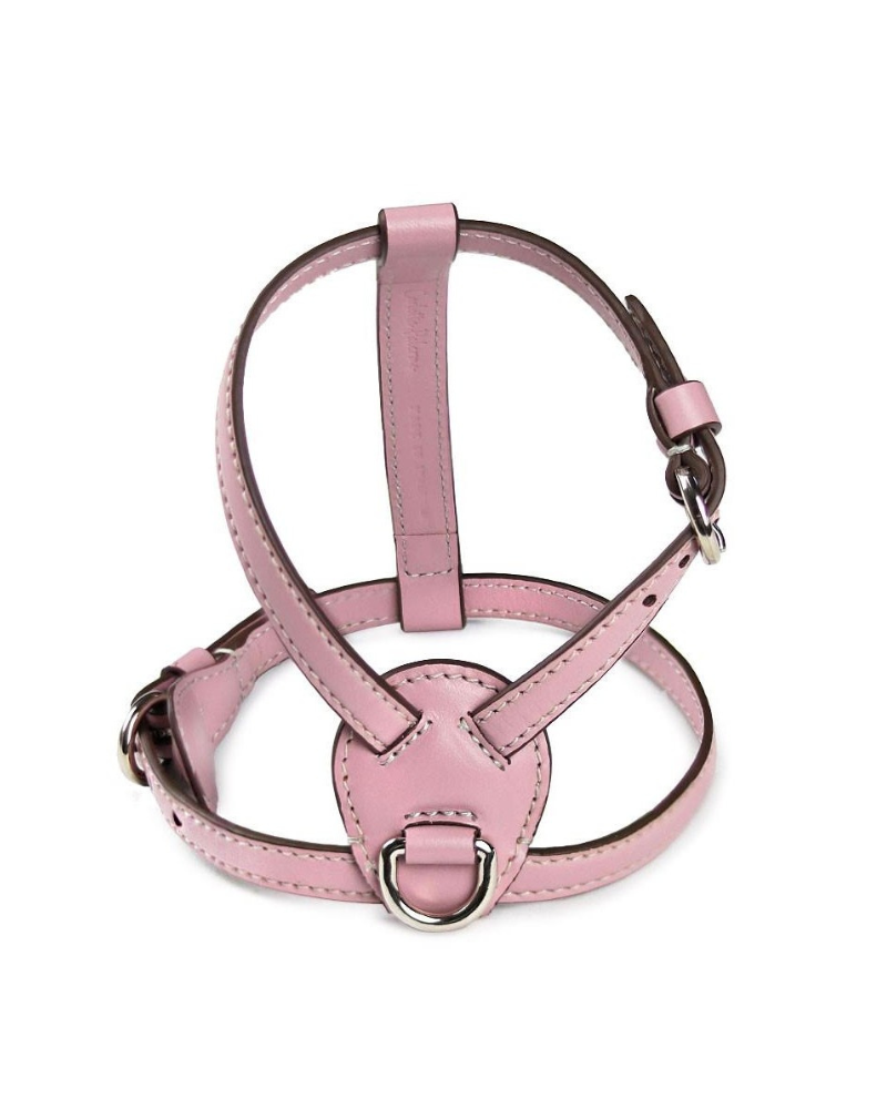 Nuvola Leather Dog Harness in Opale Pink (Made in Italy) Walk CARLOTTA PALERMO
