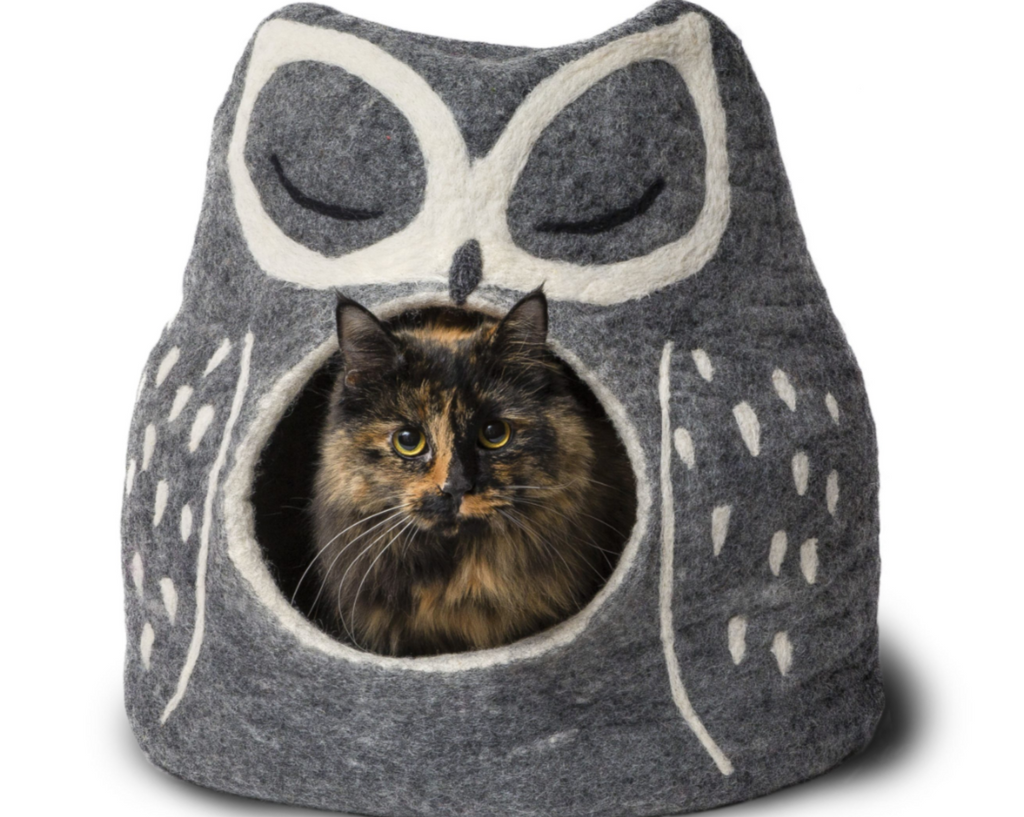 Grey Owl Wool Pet Cave HOME DHARMA DOG | DHARMA CAT   