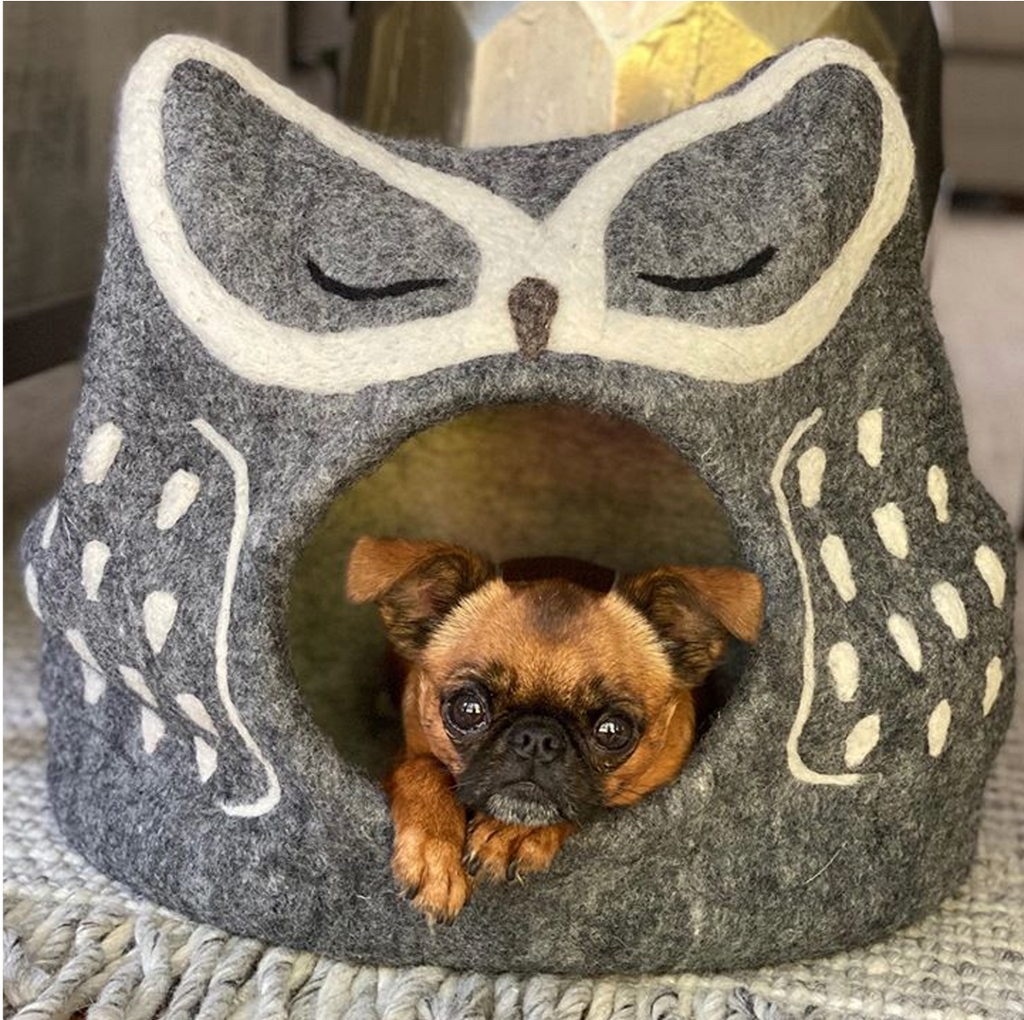 Grey Owl Wool Pet Cave HOME DHARMA DOG | DHARMA CAT   