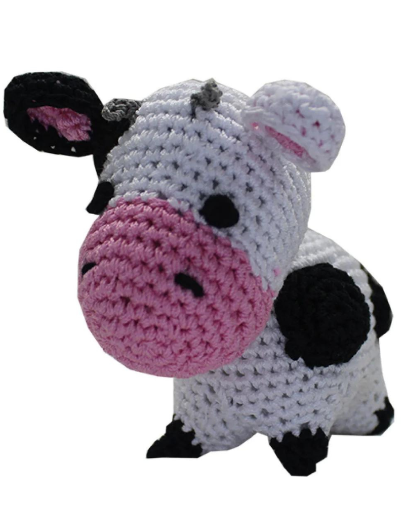 Molly Moo The Cow Knit Organic Cotton Dog Toy PLAY KNIT KNACKS   