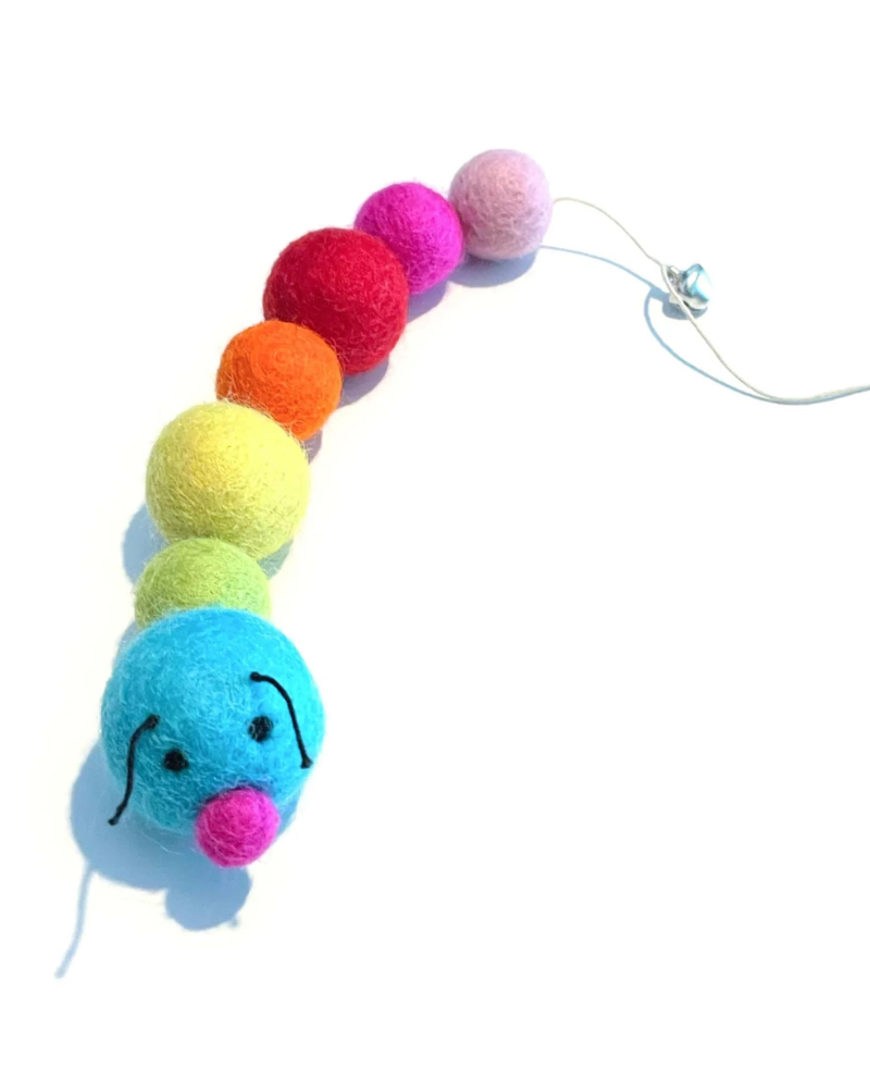 Kat the Caterpillar Wool Cat Toy Play FRIENDSHEEP Rainbow