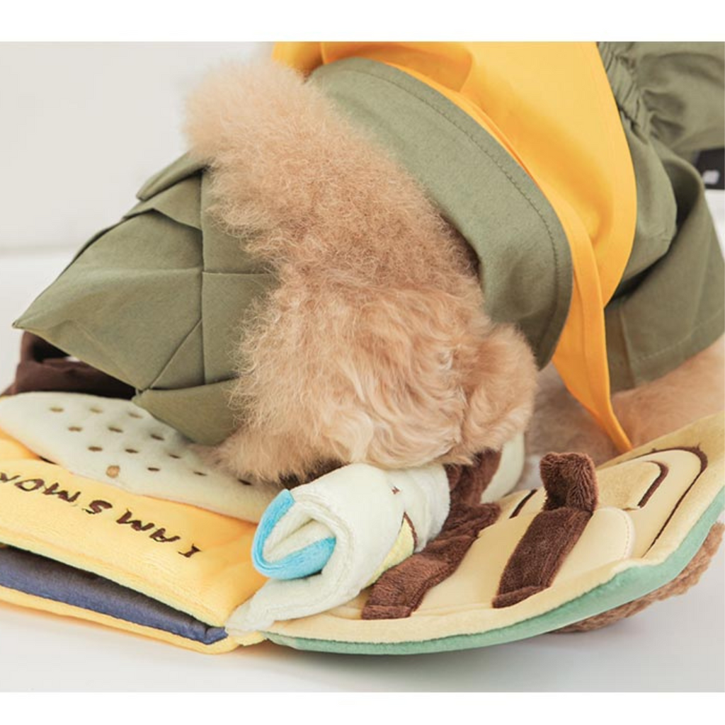 Woof Scouts Nosework Dog Book Plush Toy Play BITE ME   