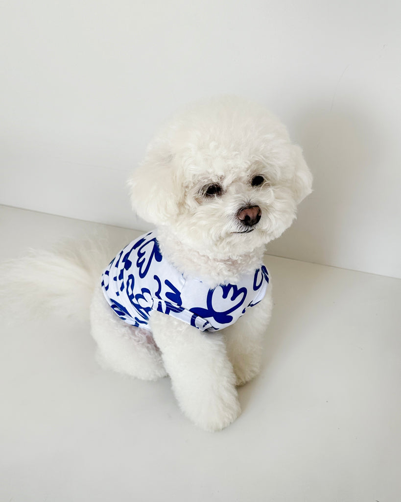 Blue Scribbles Cooling Dog Tee