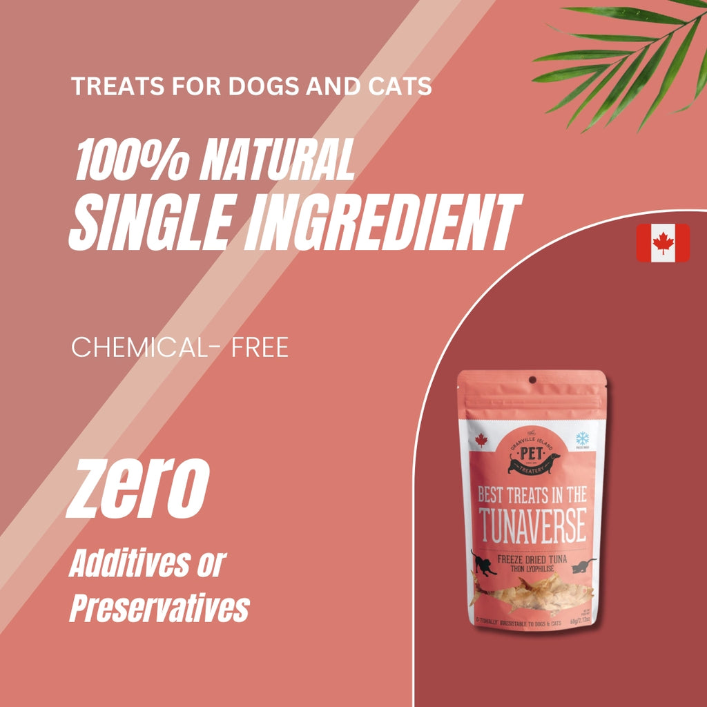 Freeze Dried Tuna Flakes Treats For Dogs & Cats Eat GRANVILLE PET TREATERY   