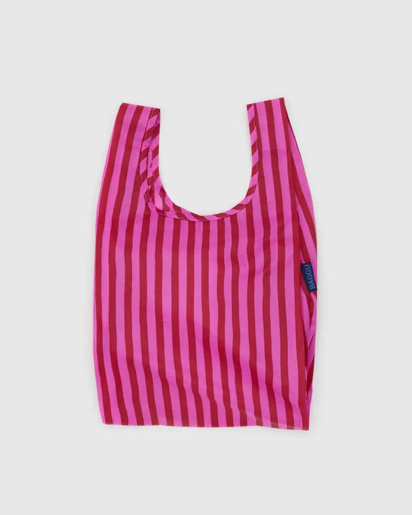 Pink & Red Painted Stripe Baby Baggu Reusable Bag Human BAGGU