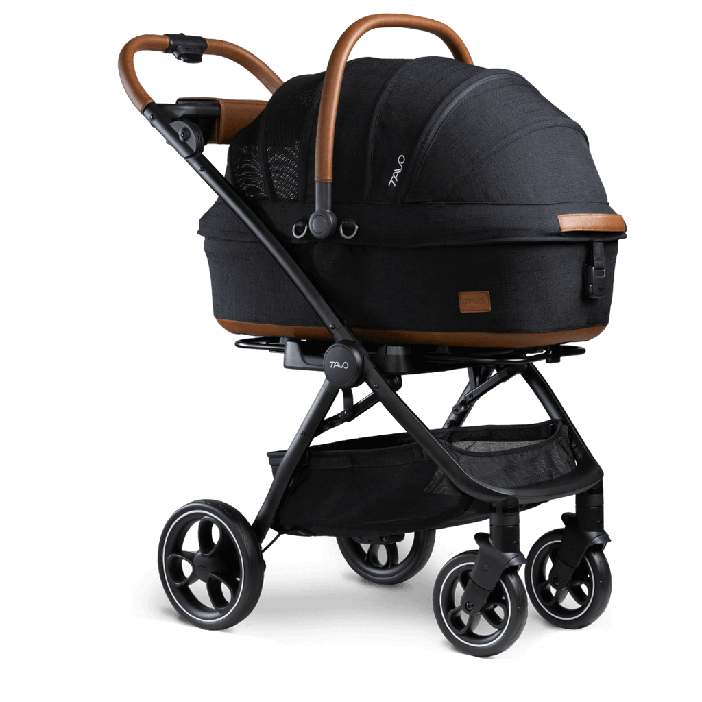 pet life all-in-one pet stroller & car seat Tavo Maeve + Roscoe 3-In-1 Pet Protection System, Medium Rigid - Onyx