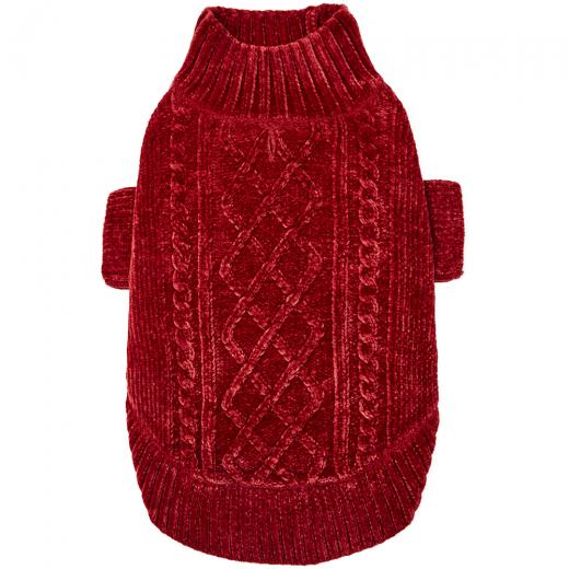 DOGS & CATS & CO. | Cozy Chenille Sweater in Red Apparel DOGS & CATS & CO.   