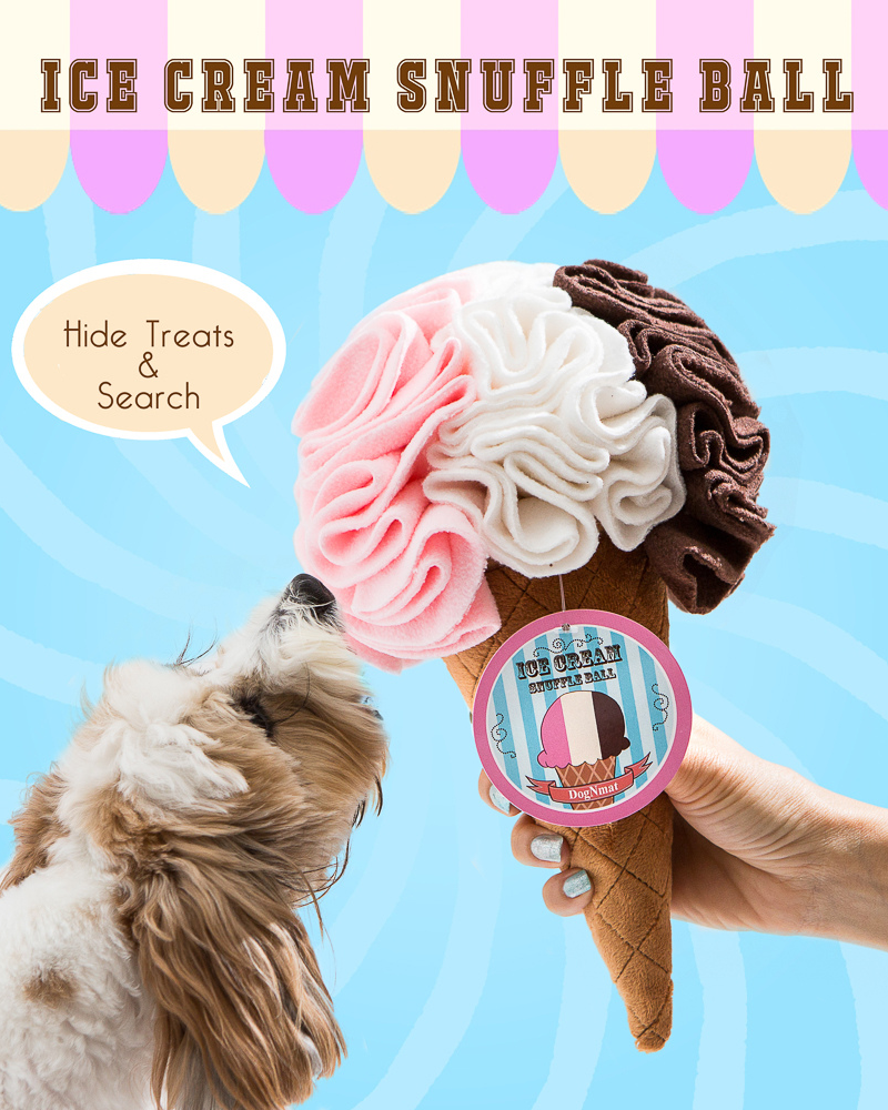 Ice Cream Snuffle Ball Dog Toy Play DOGNMAT   