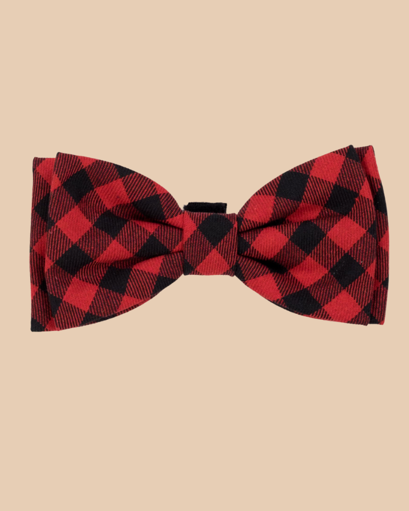 Dignified Dog Bow Tie in Buffalo Plaid Wear THE WORTHY DOG   