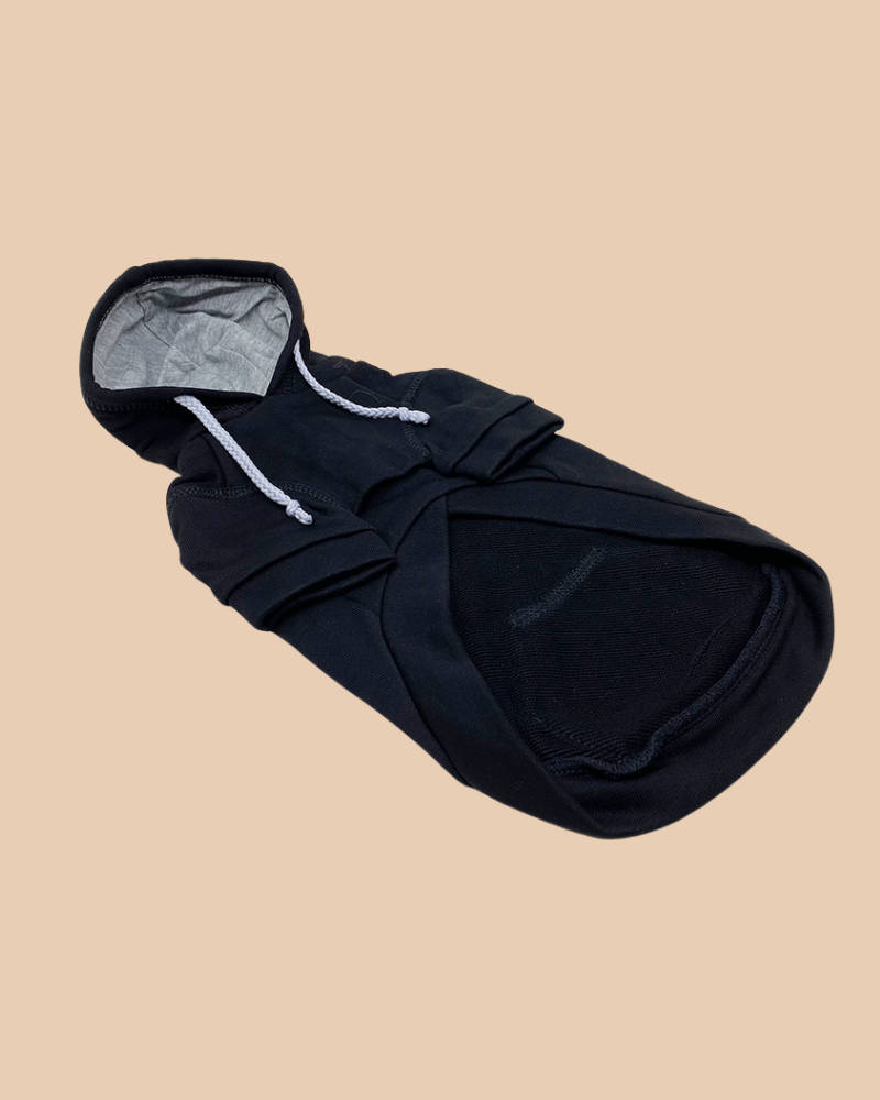 Drawstring Dog Hoodie in Black<br>((FINAL SALE)) Wear DOGO   