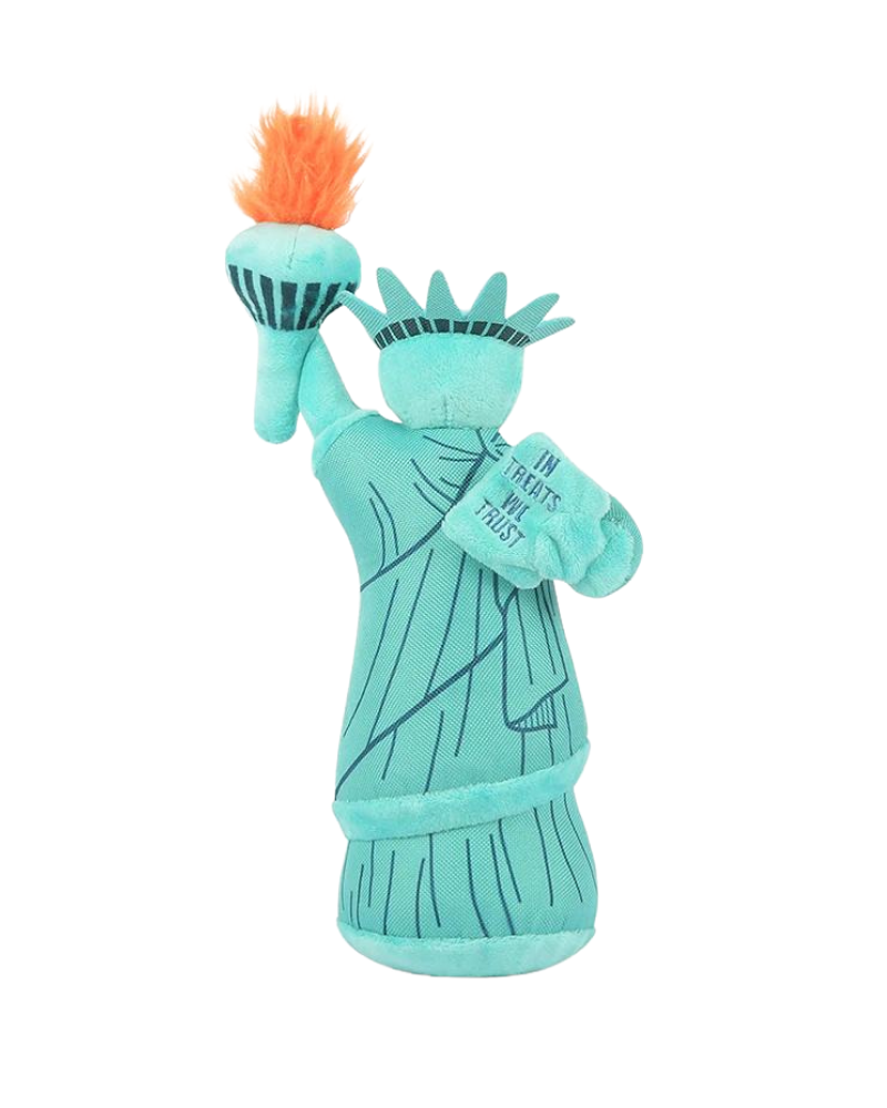 Statue of Liberty Squeaky Plush Dog Toy Play P.L.A.Y.   