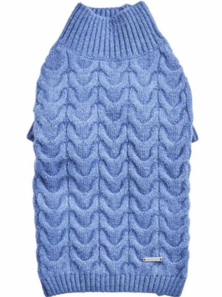 Fuzzy Knit Dog Turtleneck Sweater in Moonstone Blue << CLEARANCE >> Wear BLUEBERRY PET   