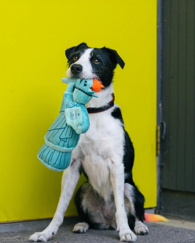 Statue of Liberty Squeaky Plush Dog Toy Play P.L.A.Y.   