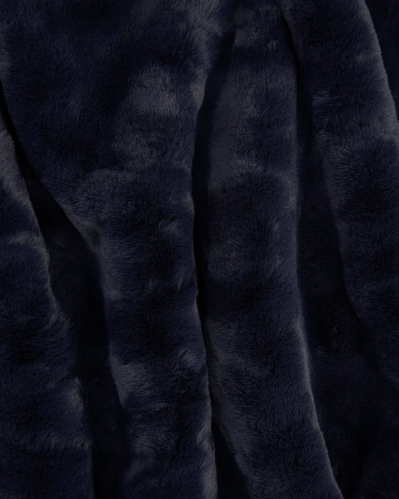 Mini Faux Fur Brady Dog Blanket in Navy HOME APPARIS   