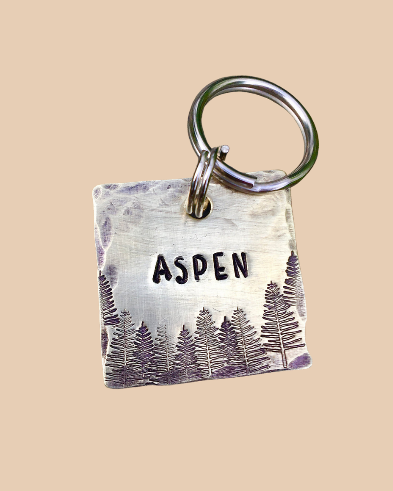 Aspen Custom Dog ID Tag (Custom/Drop-Ship) (Made in the USA) Wear THE COPPER POPPY   