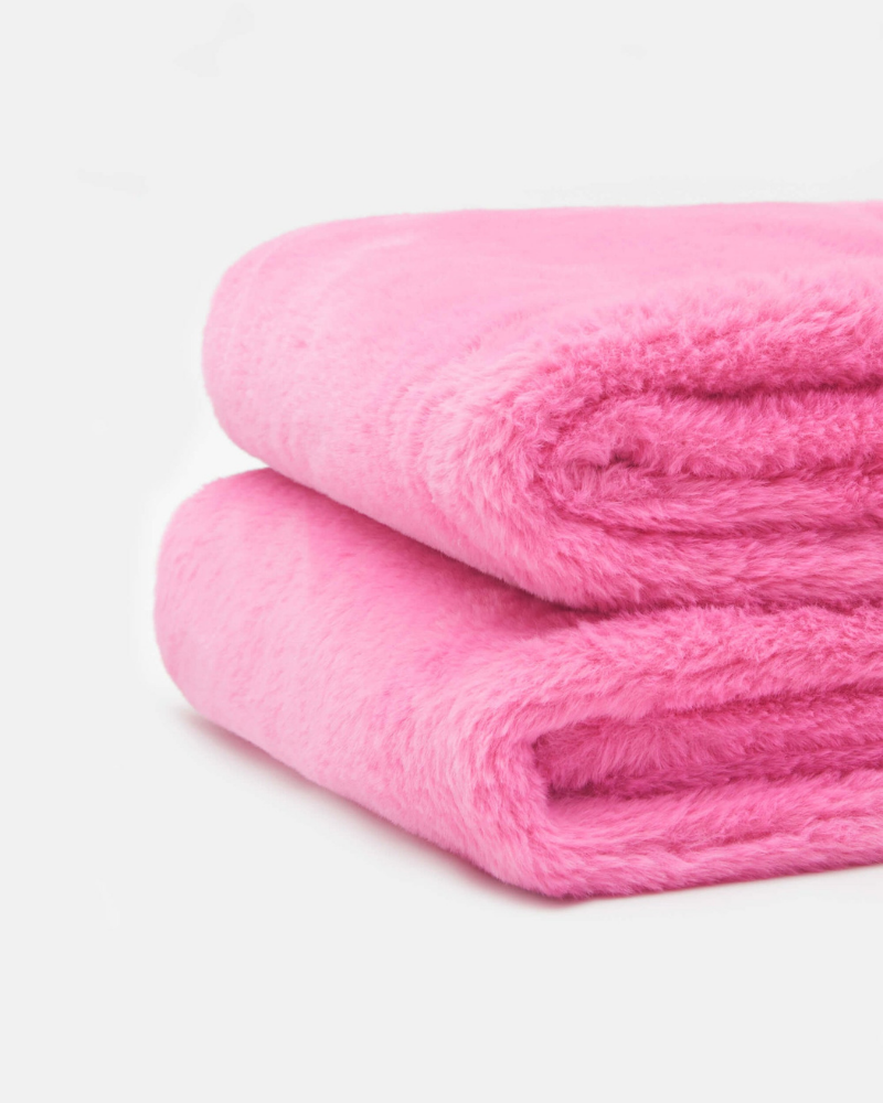 Mini Faux Fur Brady Dog Blanket in Bubble Pink HOME APPARIS   