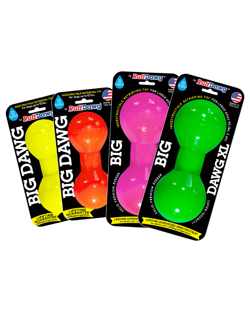 Bar-Bell Rubber Dog Toy<br>(Guaranteed Tough)<br>(Made in the USA) Play RUFF DAWG   
