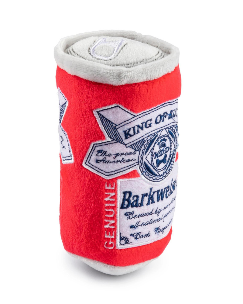 Barkweiser Beer Can Squeaky Plush Dog Toy Play HAUTE DIGGITY DOG   