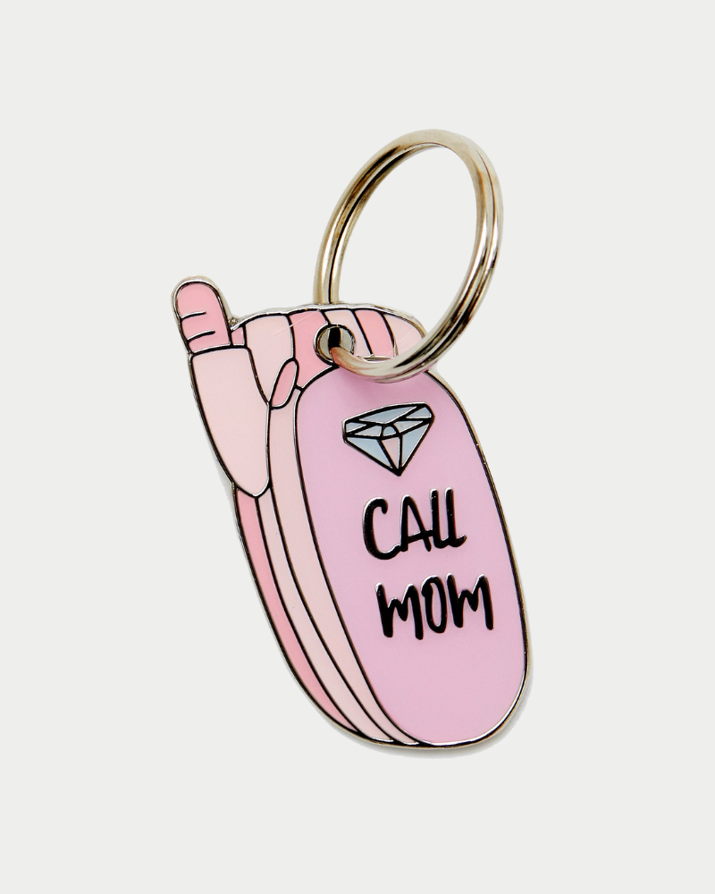 Call Mom Retro Flip Phone Custom Dog Tag (Custom/Drop-Ship) Accessories TRILL PAWS   