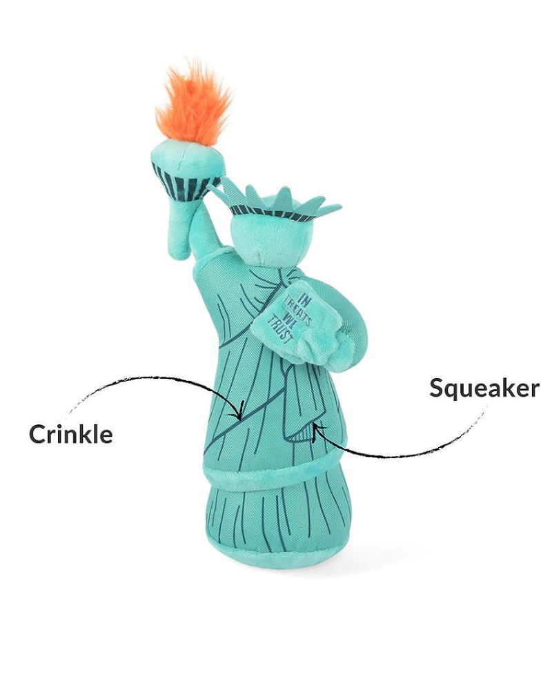 Statue of Liberty Squeaky Plush Dog Toy Play P.L.A.Y.   