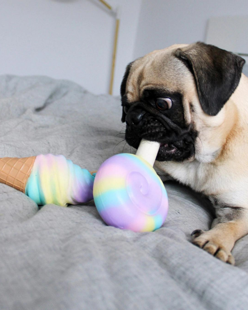 Rainbow Swirl Ice Cream Latex Squeaky Dog Toy (FINAL SALE) Dog Toys FOU FOU BRANDS   