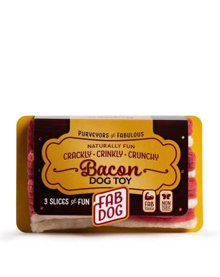 Bacon Squeaky Dog Toy Play FAB DOG   