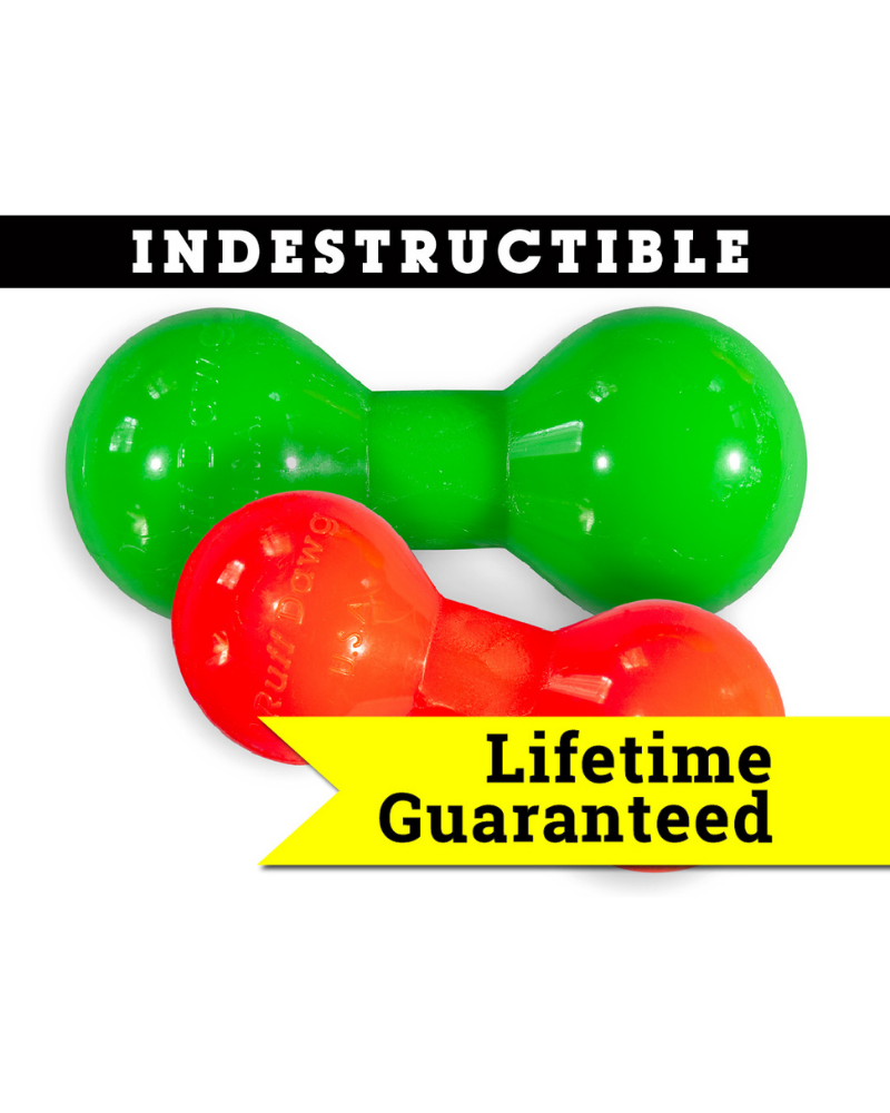 Bar-Bell Rubber Dog Toy<br>(Guaranteed Tough)<br>(Made in the USA) Play RUFF DAWG   